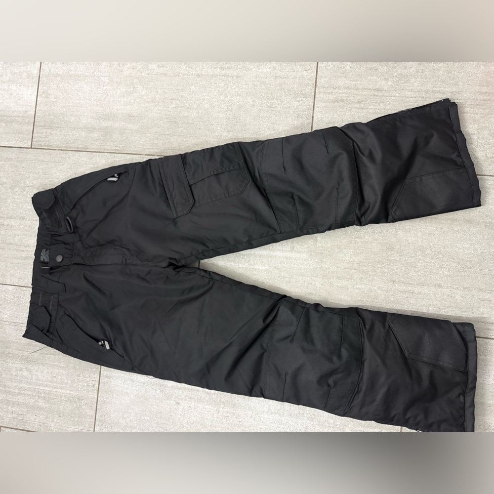 Black Insulated Ski Snow Pants – Adjustable Fit – Gently Used